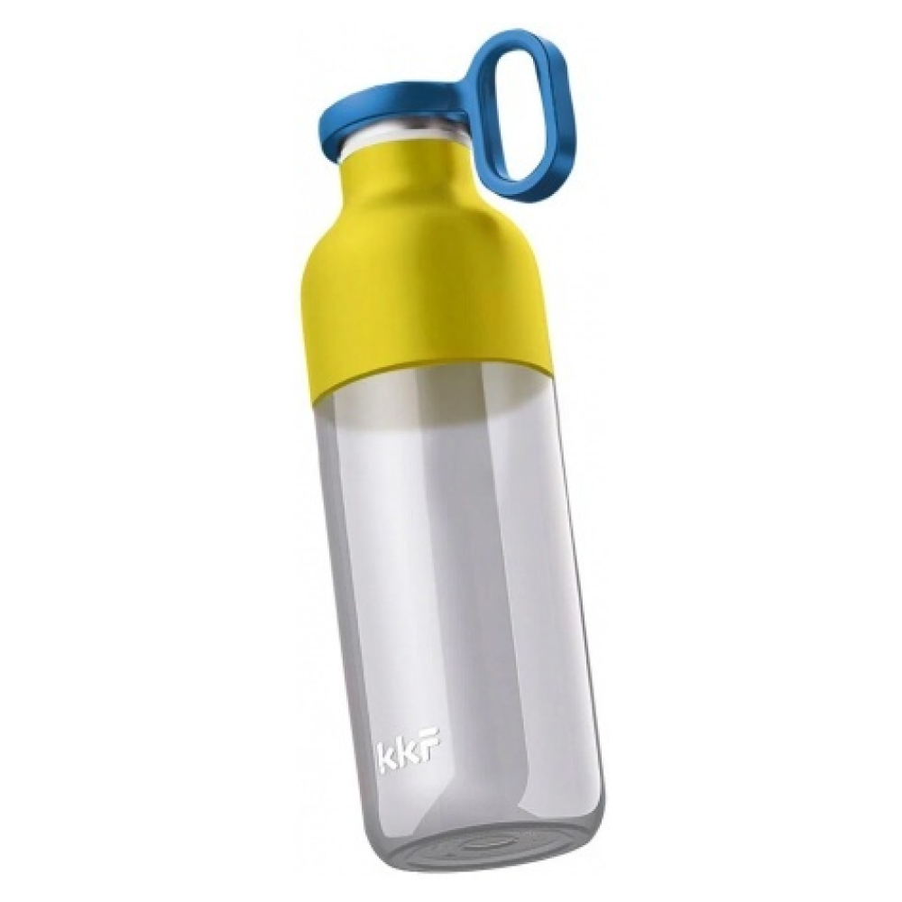 Бутылка спортивная KKF META sports water bottle, тритан, с держателем, жёлтая